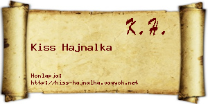 Kiss Hajnalka névjegykártya
